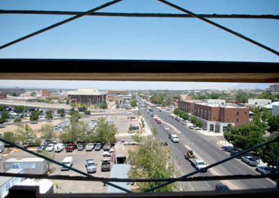 North-facing view of Broadway from the top floor of the Lobo Rainforest Building